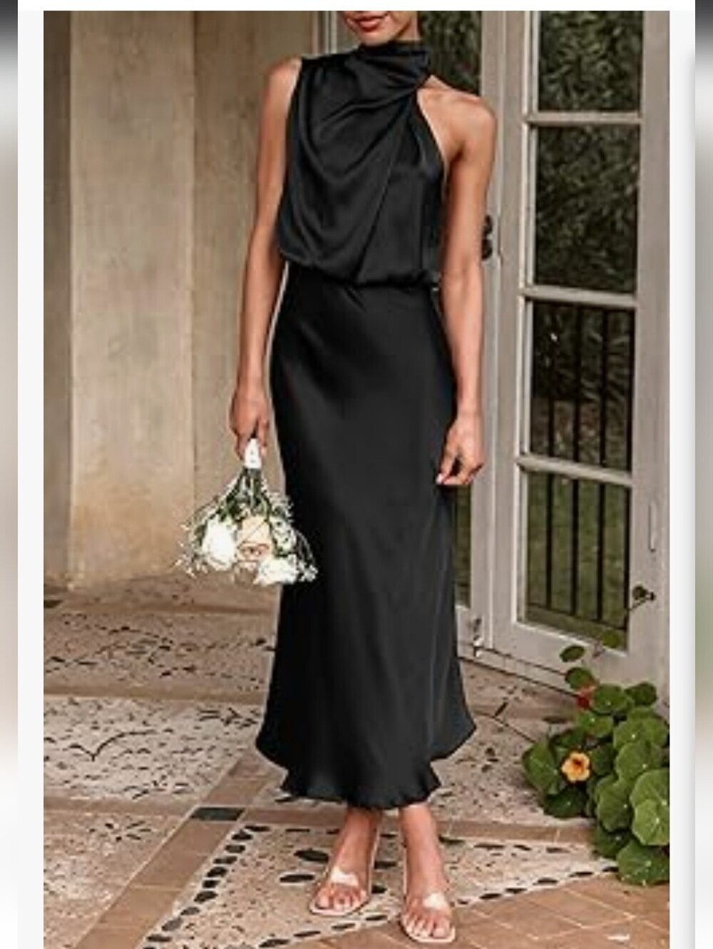 Draped One-Shoulder Black Dress NWT SMALL - Picture 4 of 16